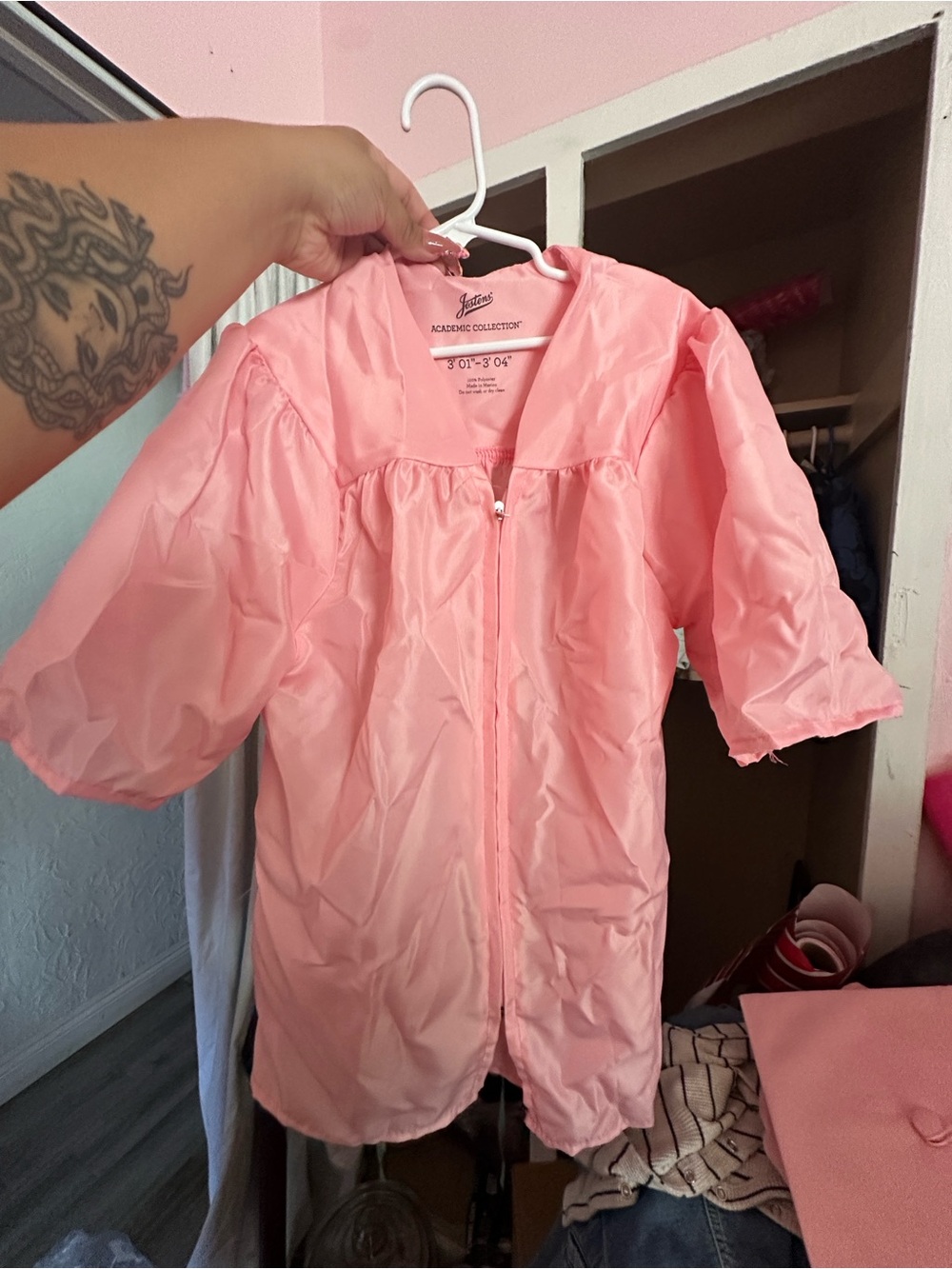 Pink Graduation Gown Jacket - Women's Lightweight Ceremony Cover